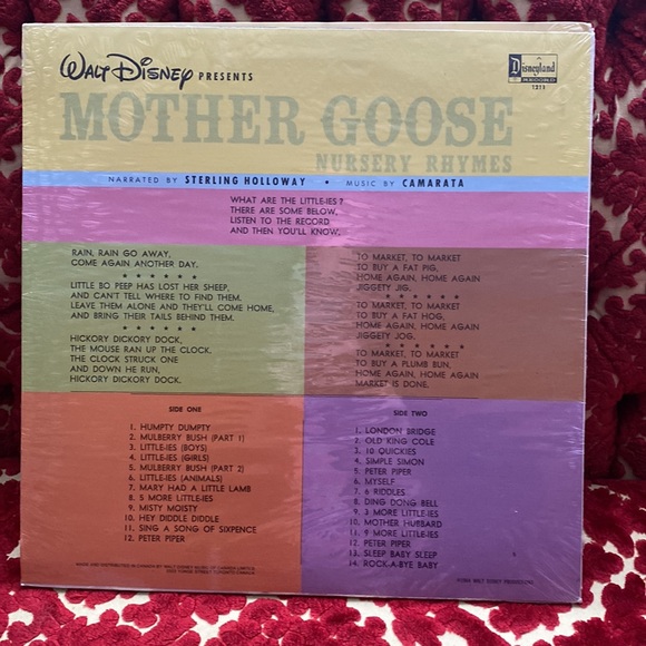 2 Sealed Disney Records / Vinyl Mother Goose Nursery Rhymes and Uncle Remus. - Picture 3 of 8